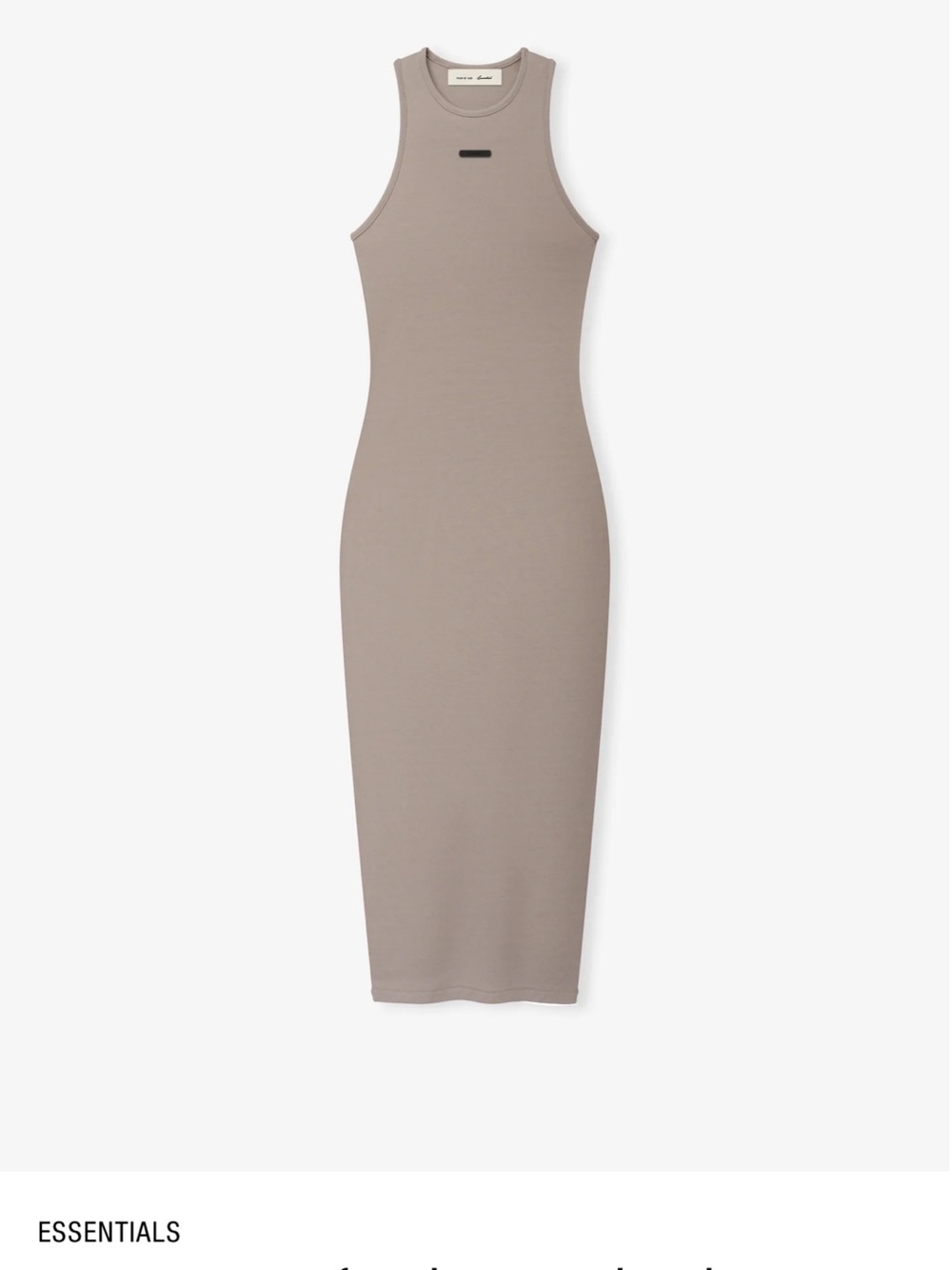ESSENTIALS Taupe Ribbed Tank Maxi Dress - Neutral